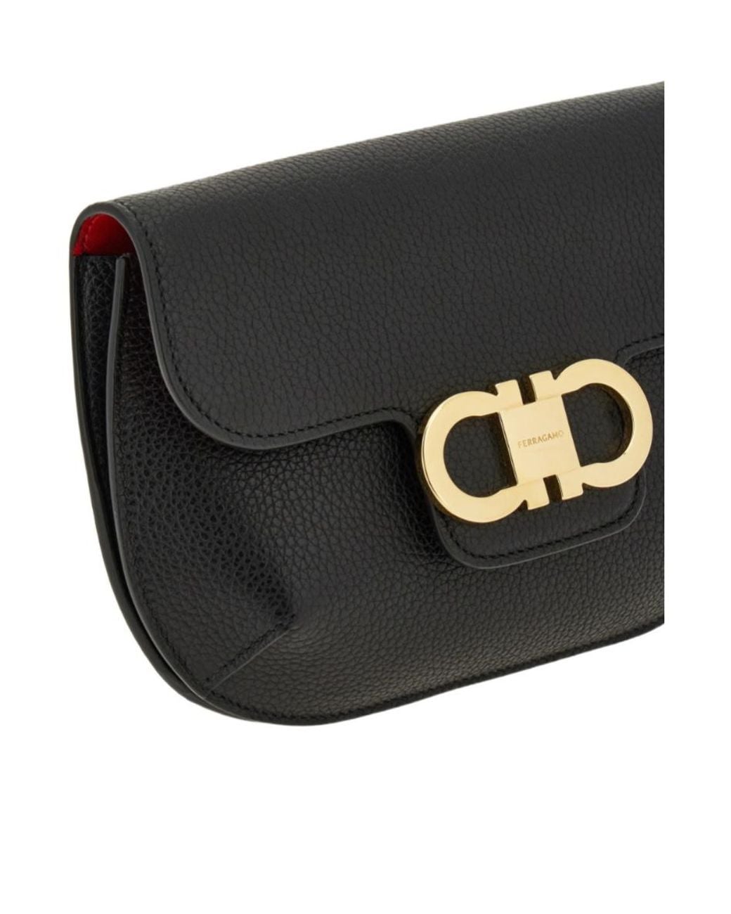 Ferragamo Black Ferragamo Logo Plaque Crossbody Bag