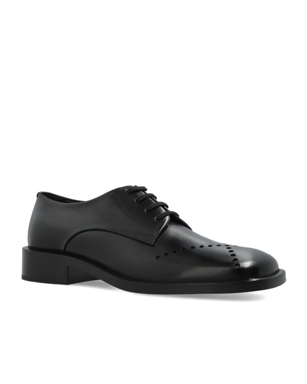 Jil Sander Black Perforated Lace-Up Derby Shoes