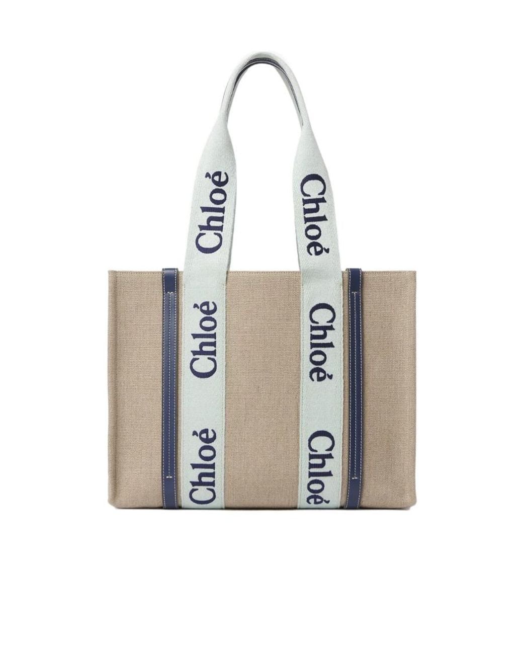 Chloé White Medium Woody Tote Bag