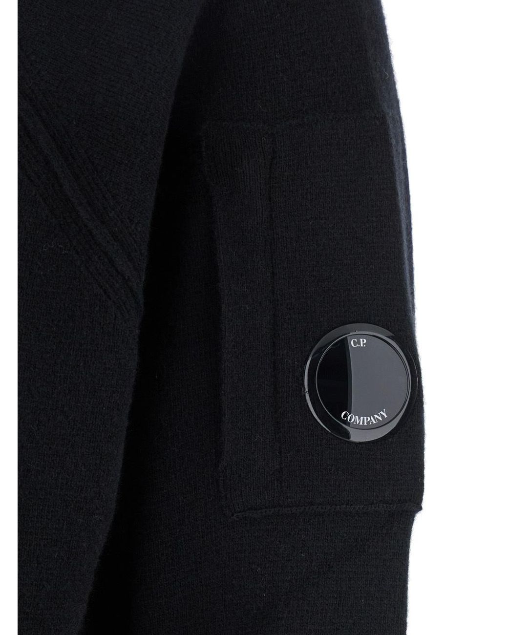 C P Company Blue Hooded Zip Cardigan for men