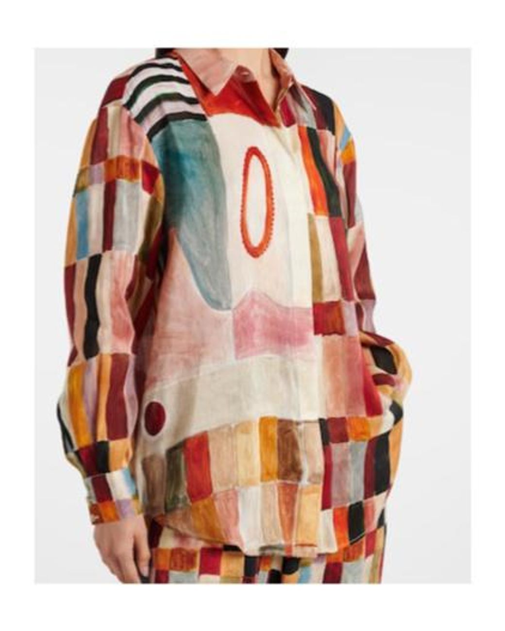 ALÉMAIS Orange X Lrnce Marjorelle Printed Linen And Silk Shirt