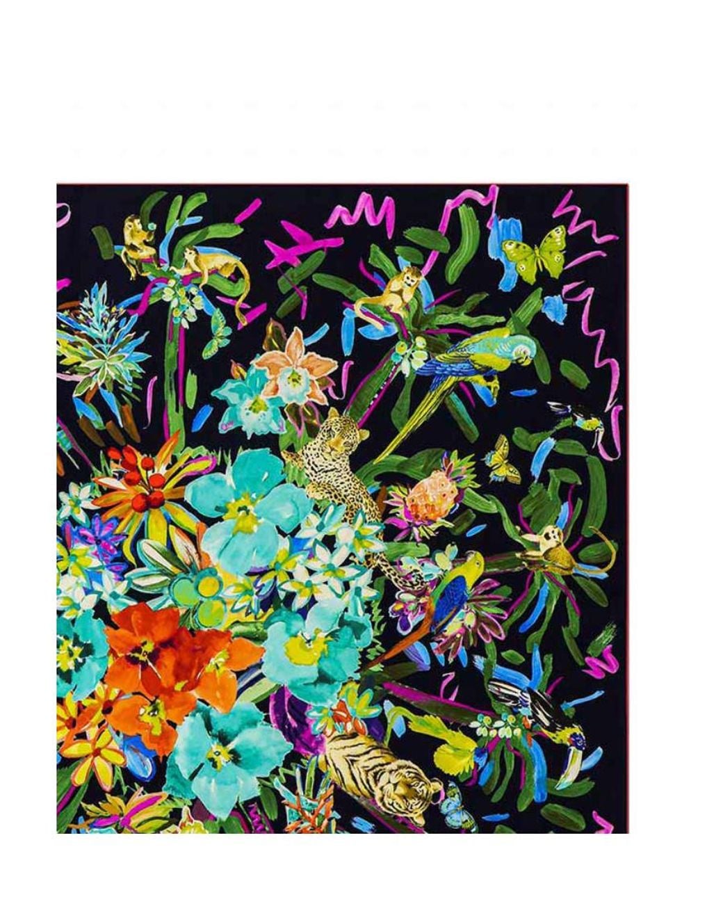 Ferragamo Green Printed Silk Scarf