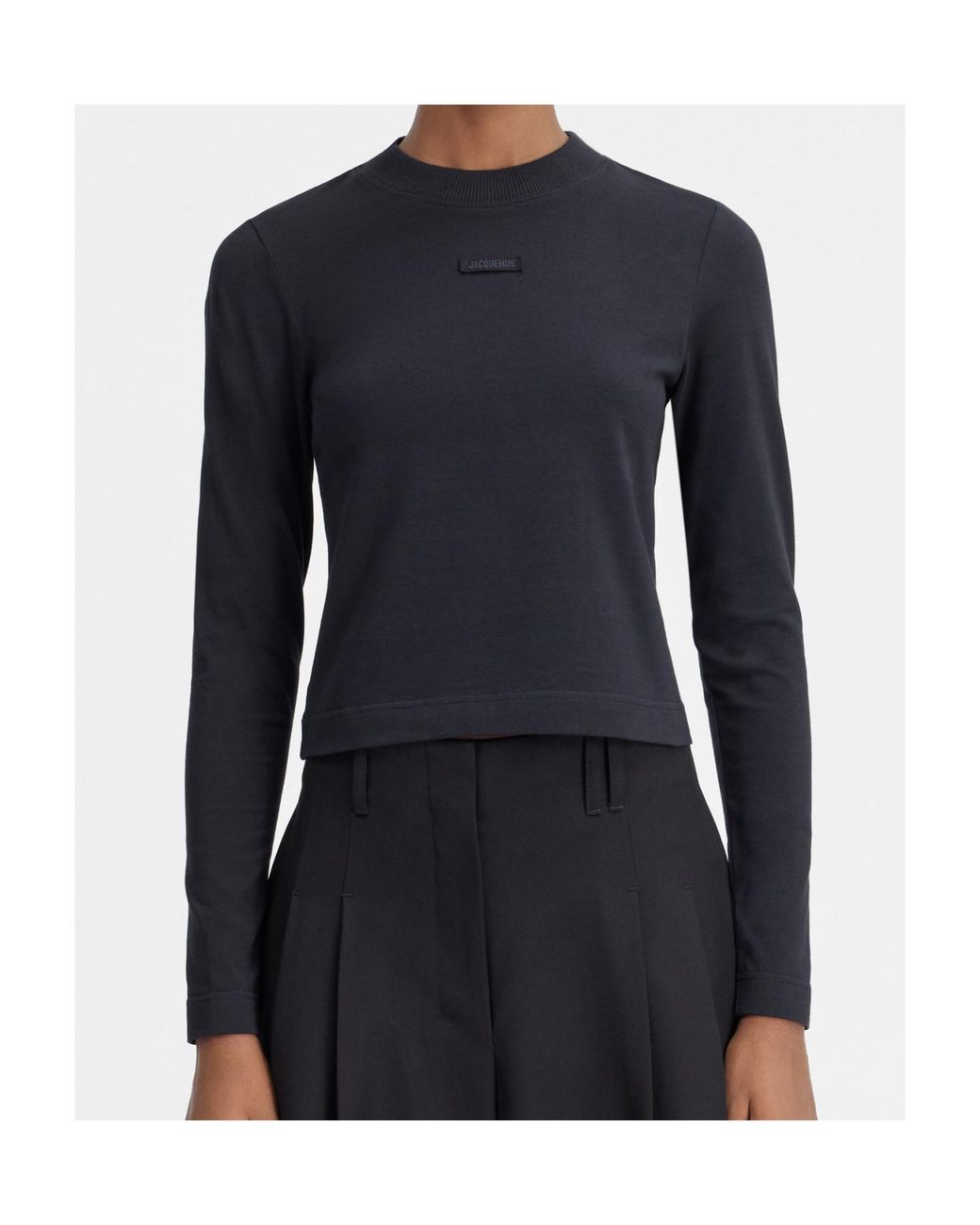 Jacquemus Black Logo Patch Long-Sleeve Top