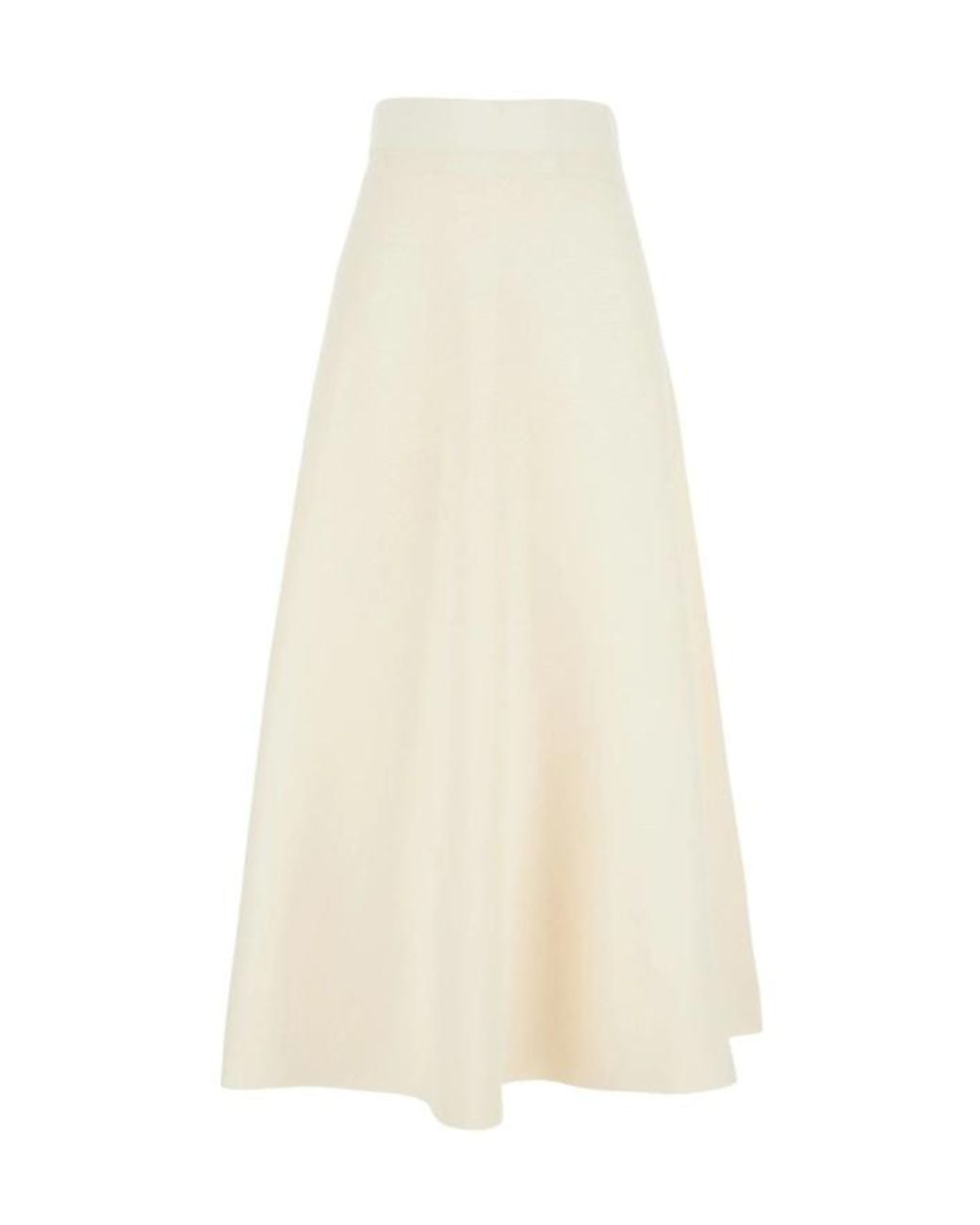 Max Mara White A-Line Midi Skirt