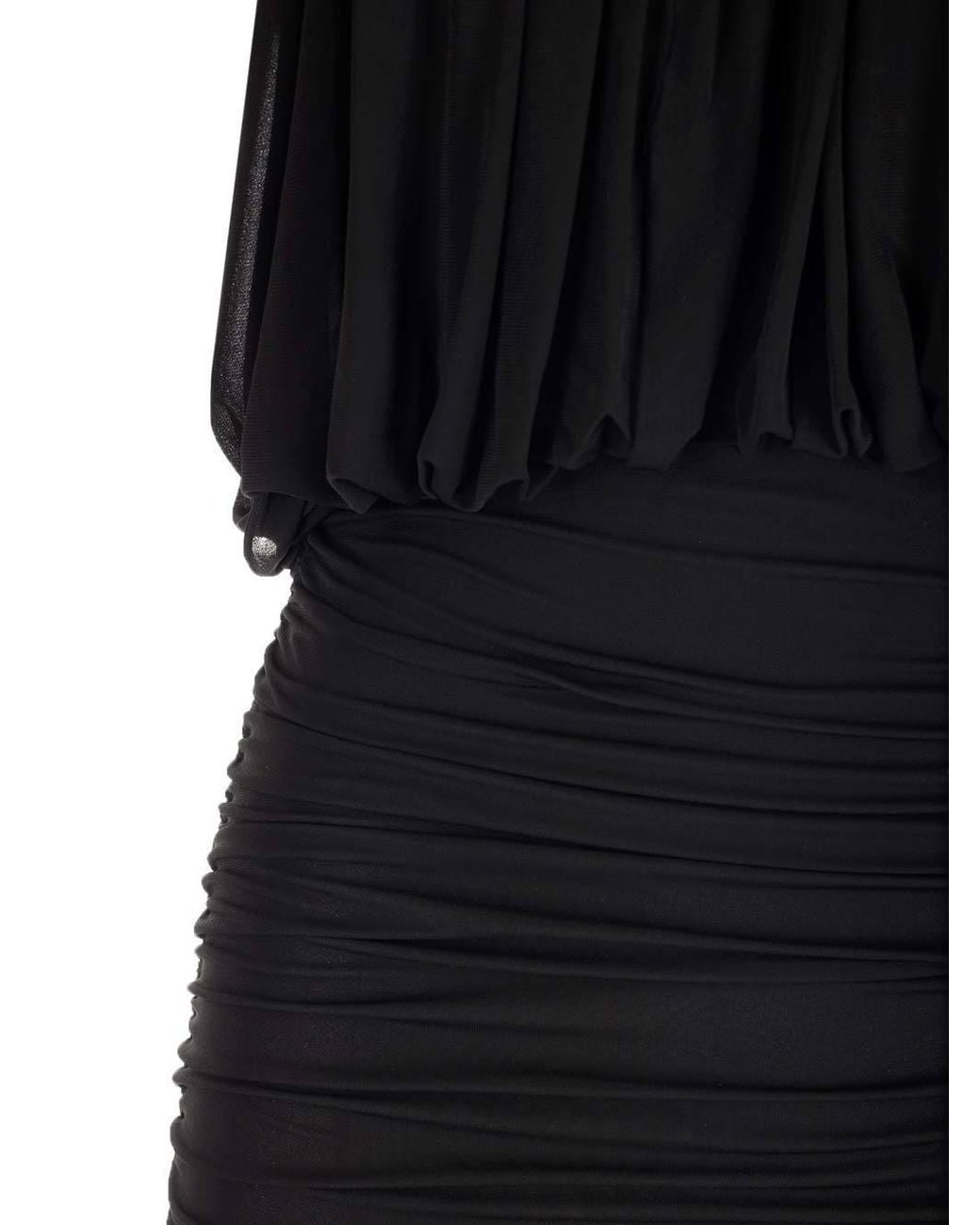 Saint Laurent Black Draped Detail Dress