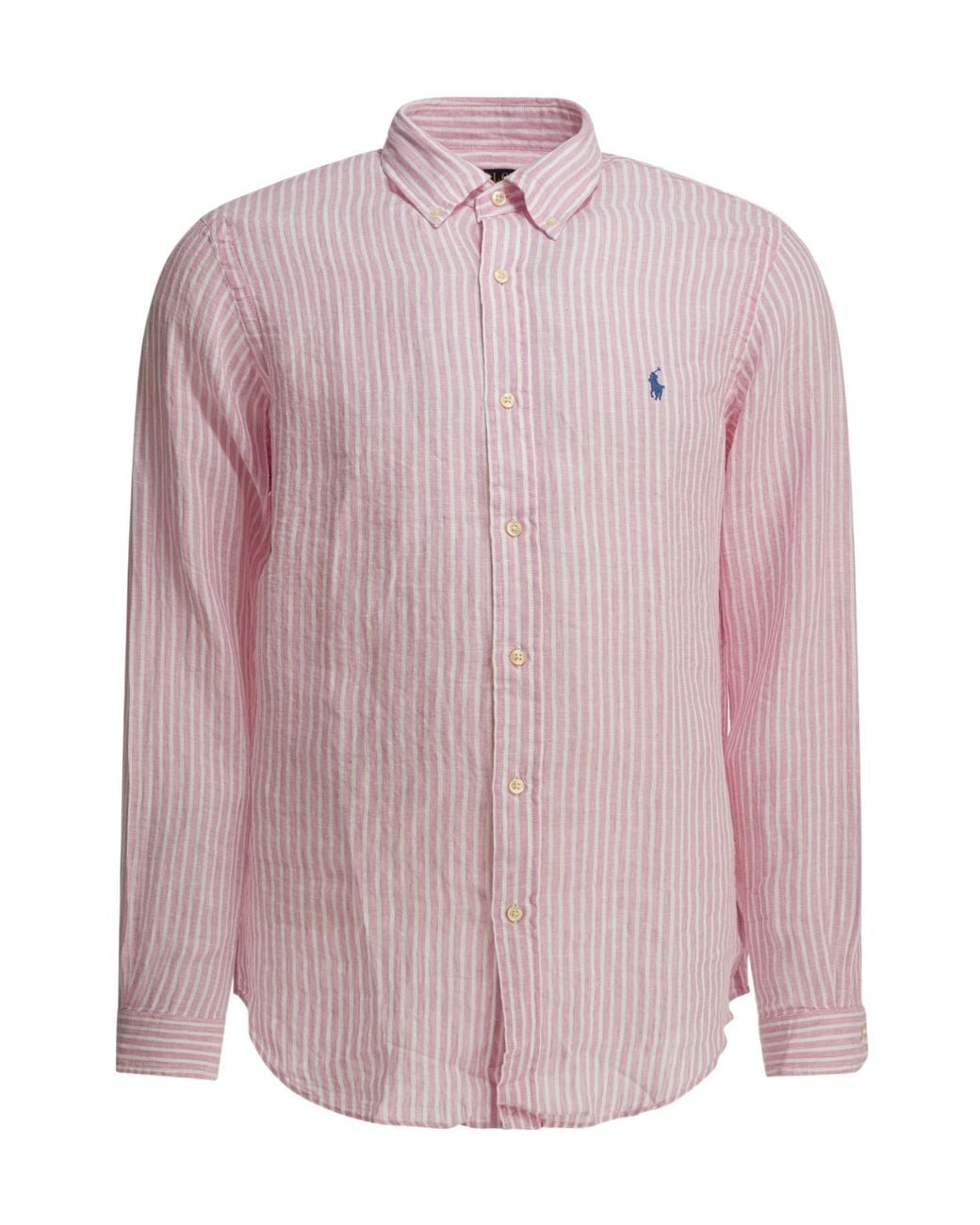 Polo Ralph Lauren Pink Logo Detailed Striped Shirt for men