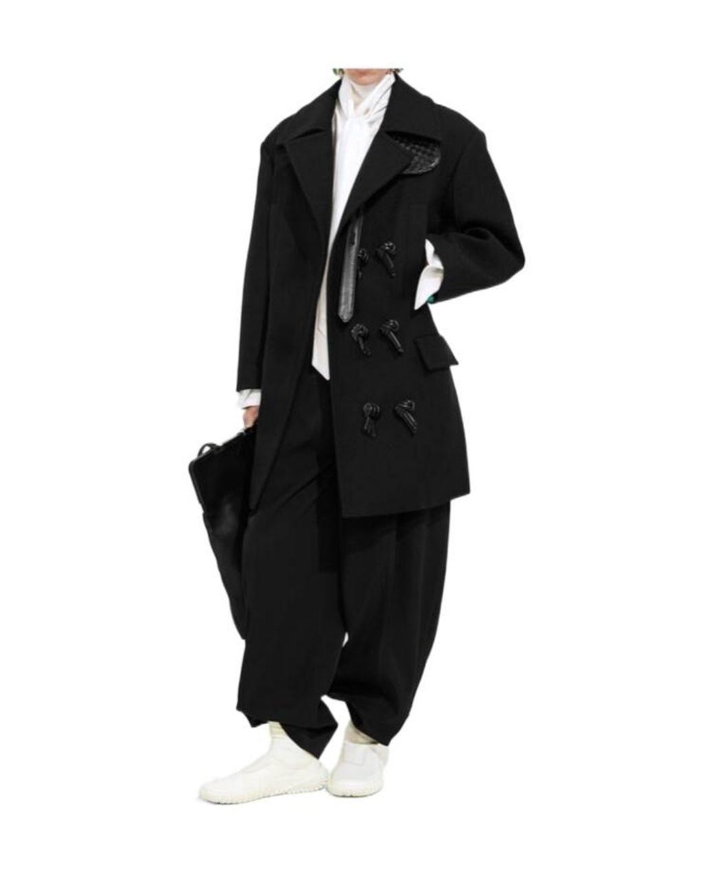 Bottega Veneta Black Wool And Mohair Gabardine Coat