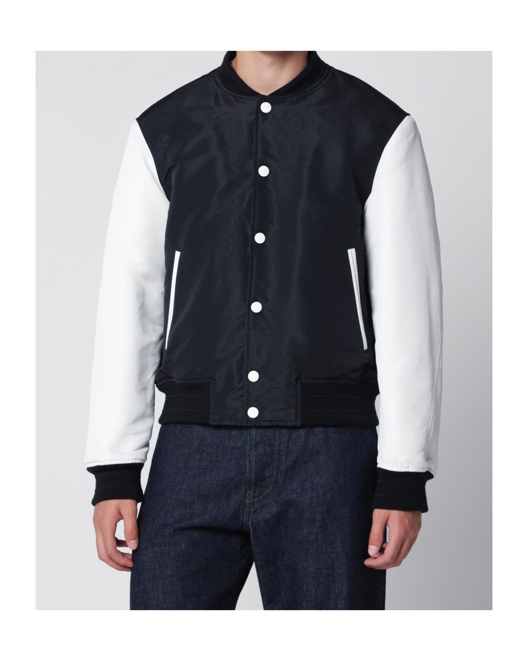 Givenchy Blue Logo Embroidered Bomber Jacket for men