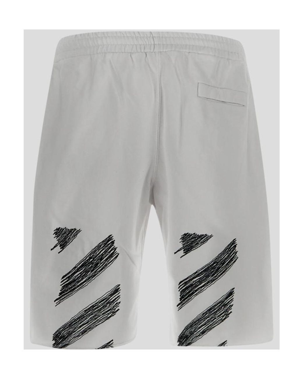 Off-White c/o Virgil Abloh Gray Scribble Diag Print Track Shorts for men
