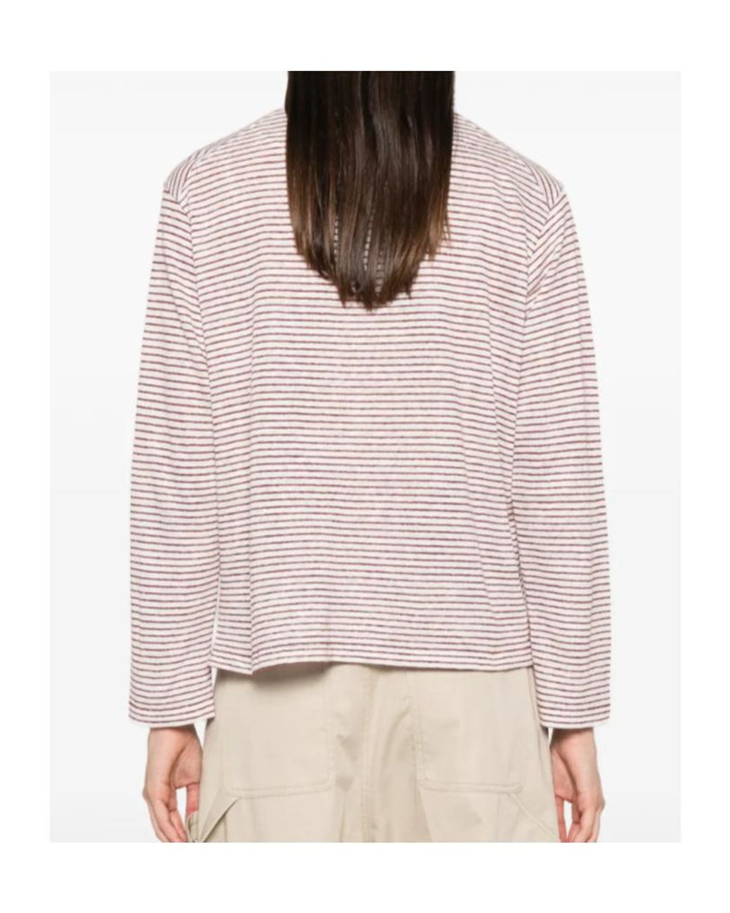 Wales Bonner Pink Striped Long-Sleeve Polo Top
