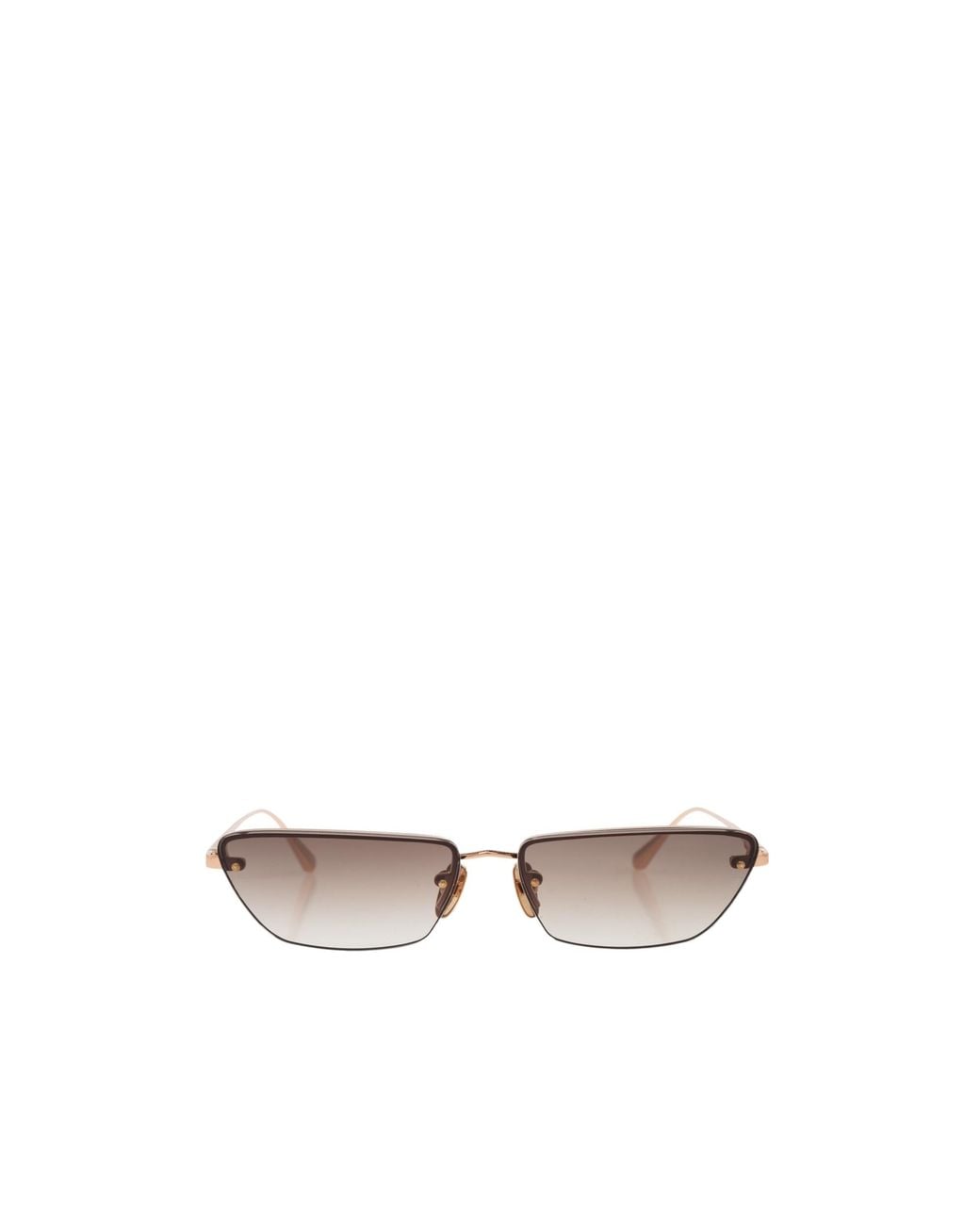 Linda Farrow White Cleo Rectangular Frame Sunglasses