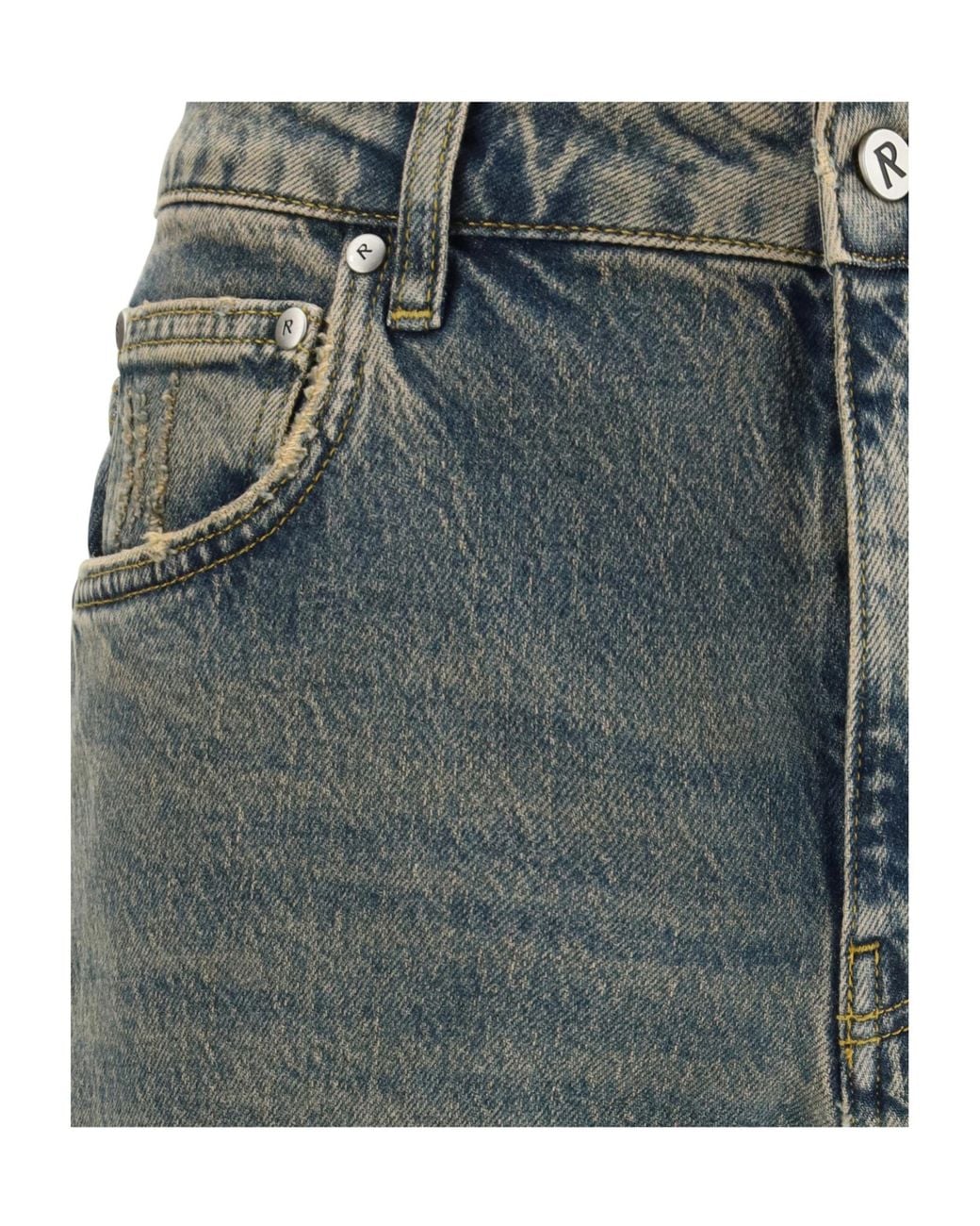 Represent Gray Belt-Loop Pocket Jeans for men