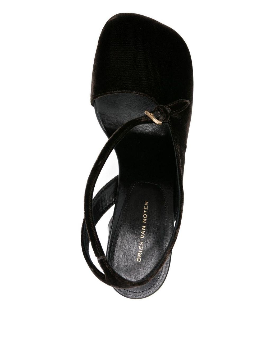 Dries Van Noten Black Square-Toed High-Heeled Sandals