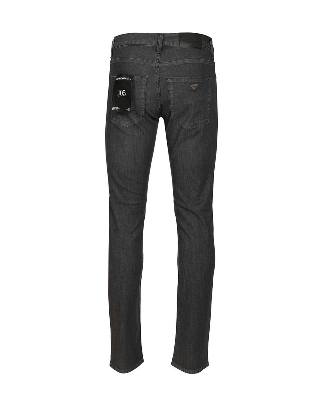 Emporio Armani Gray Straight-Leg Stretch Jeans for men