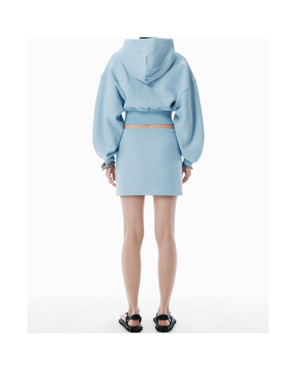 Alexander Wang Blue T By Zip-Up Cropped Hoodie
