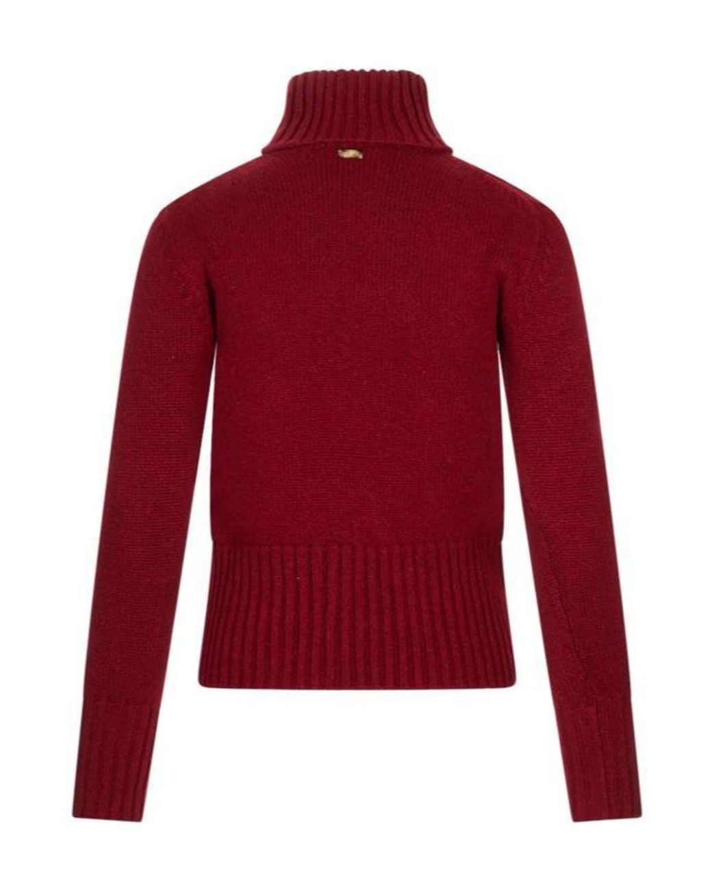 Fedeli Red Long-Sleeved Turtleneck Jumper