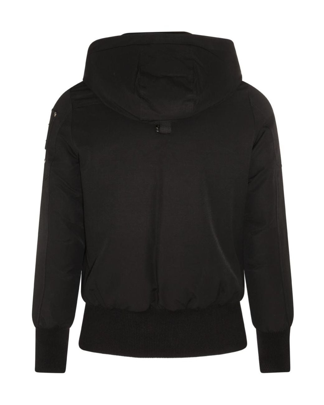 Moose Knuckles Black Zip-Up Hooded Jacket