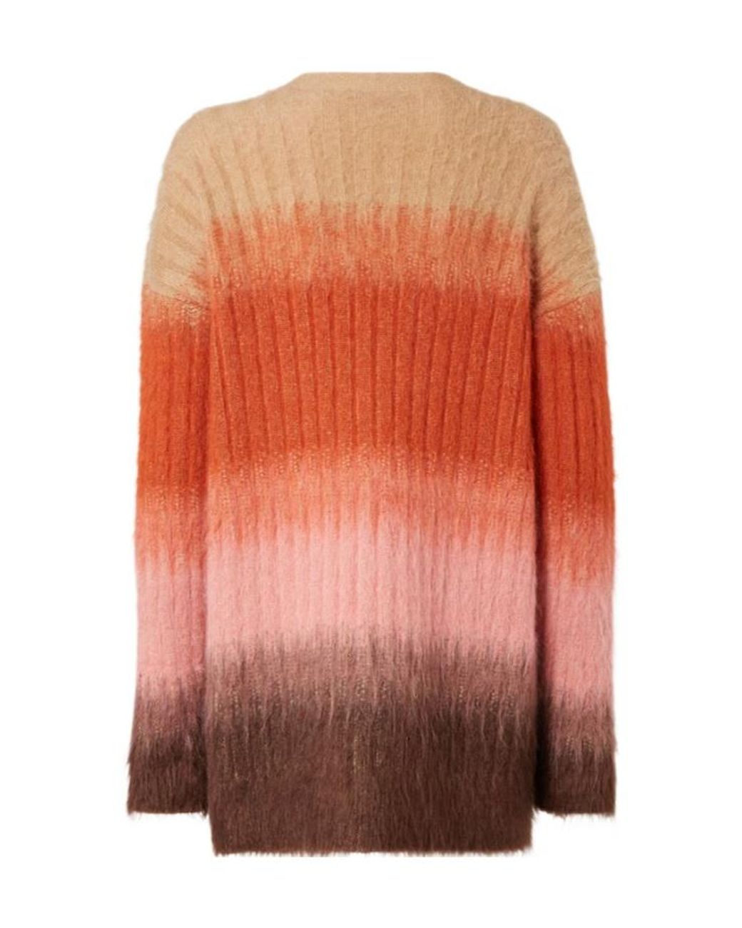 Fendi Orange Oversized Long-Sleeve V-Neck Cardigan