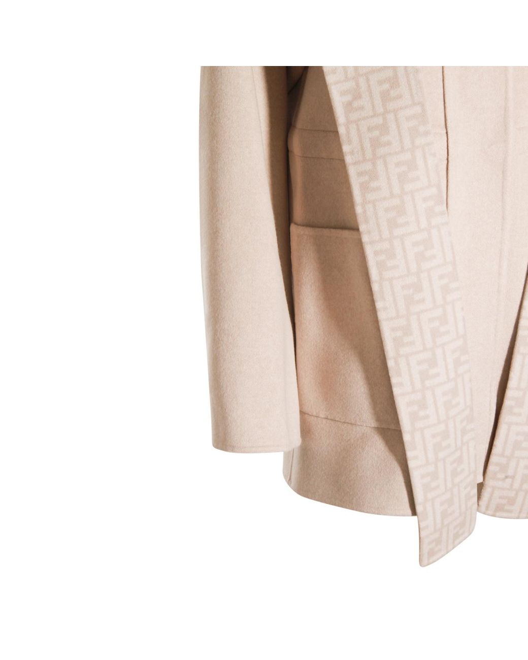 Fendi Natural Ff Motif Hooded Jacket