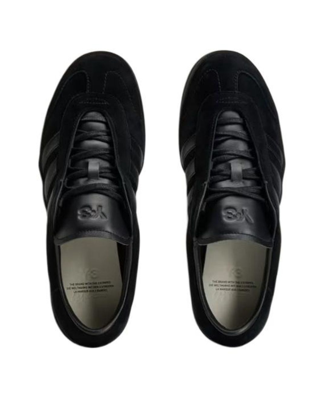 Y-3 Black Striped Low-Top Sneakers for men