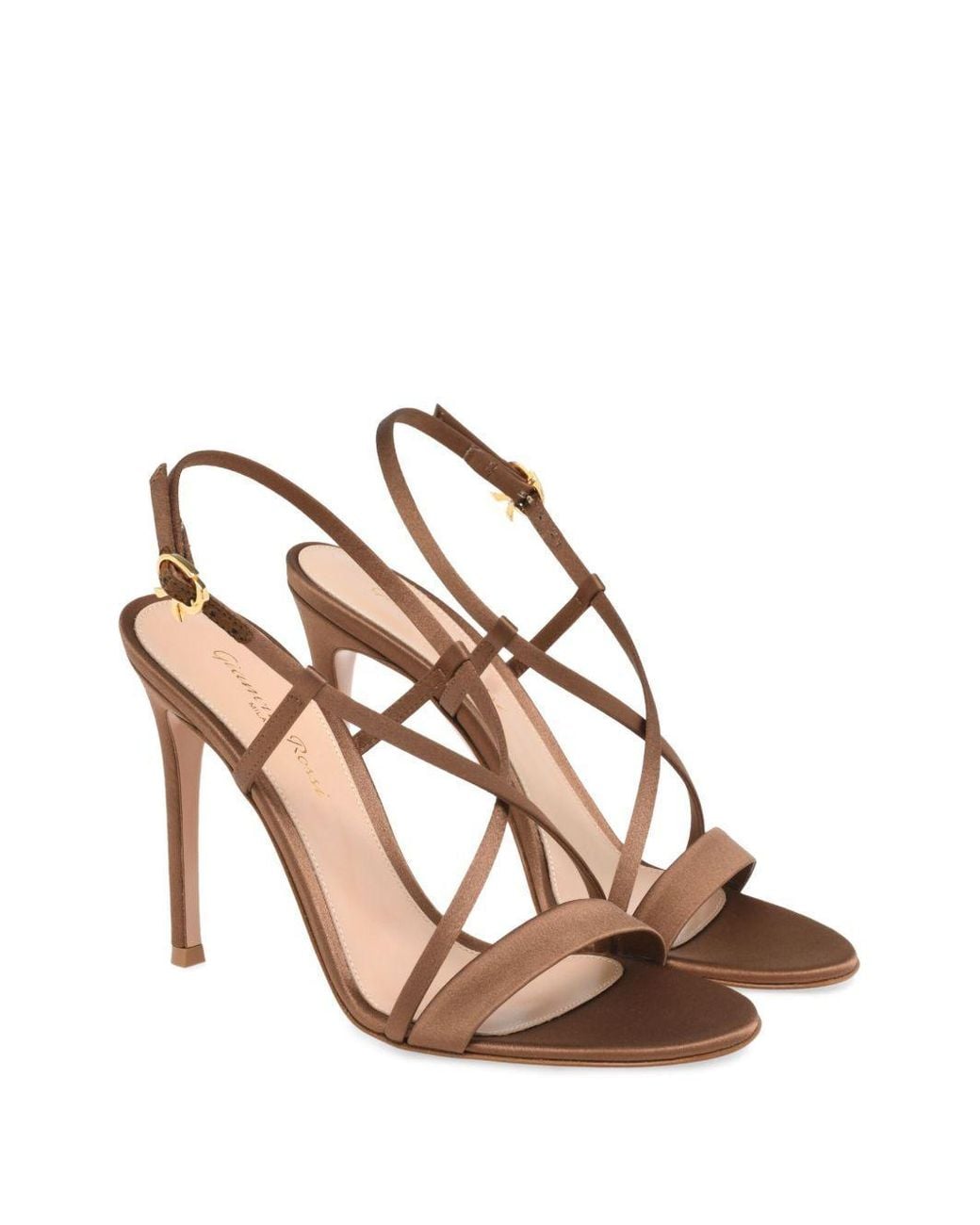 Gianvito Rossi Metallic Slingback Cross-Strap Sandals