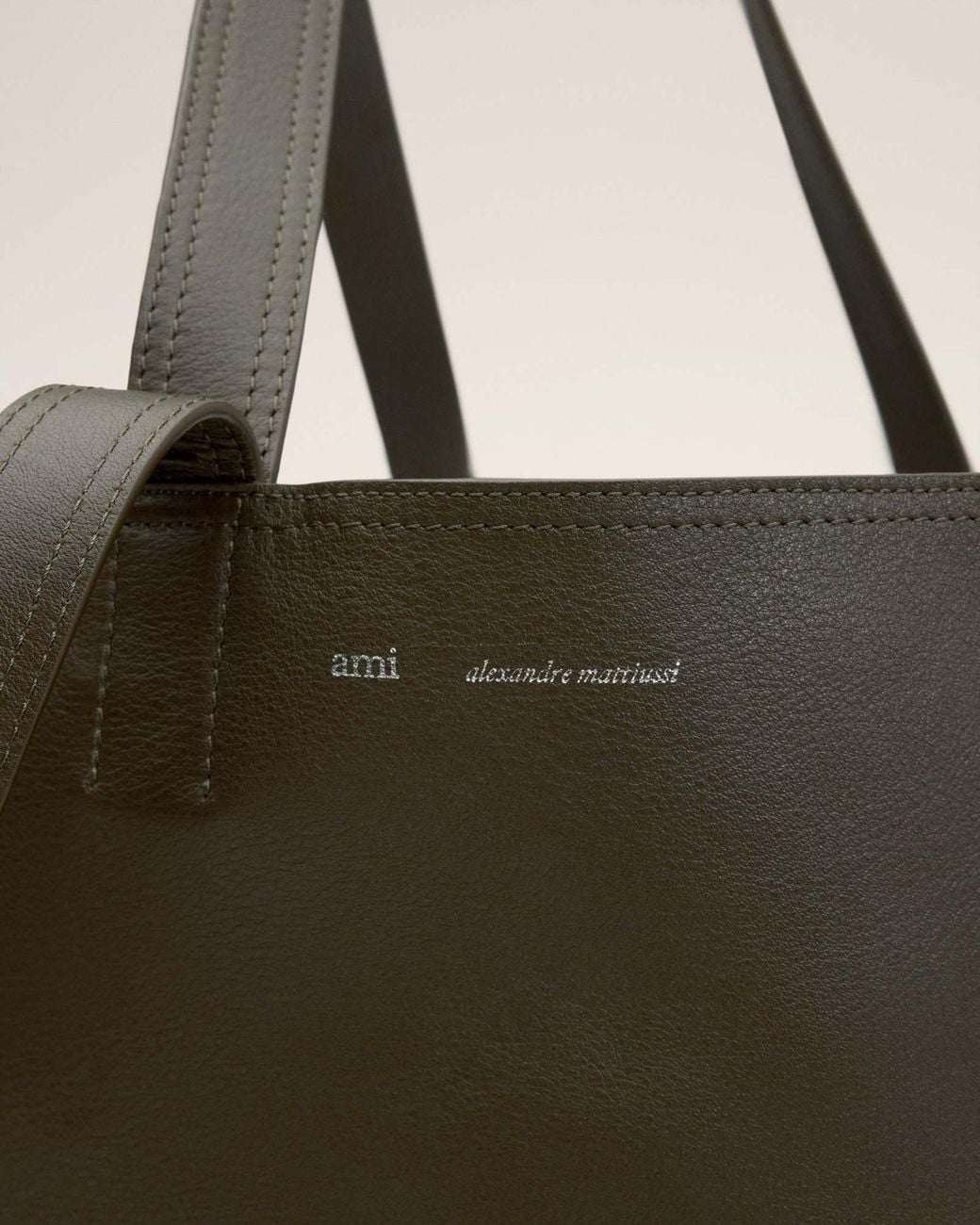 AMI Brown Ami Midi Tote Bag