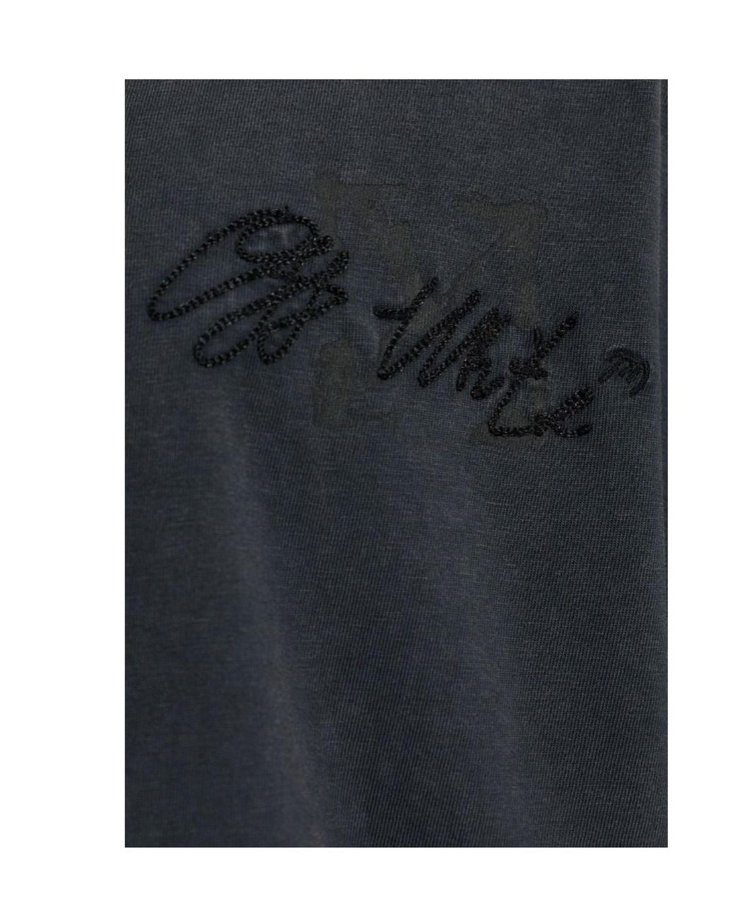 Off-White c/o Virgil Abloh Blue Embroidered Logo T-Shirt for men
