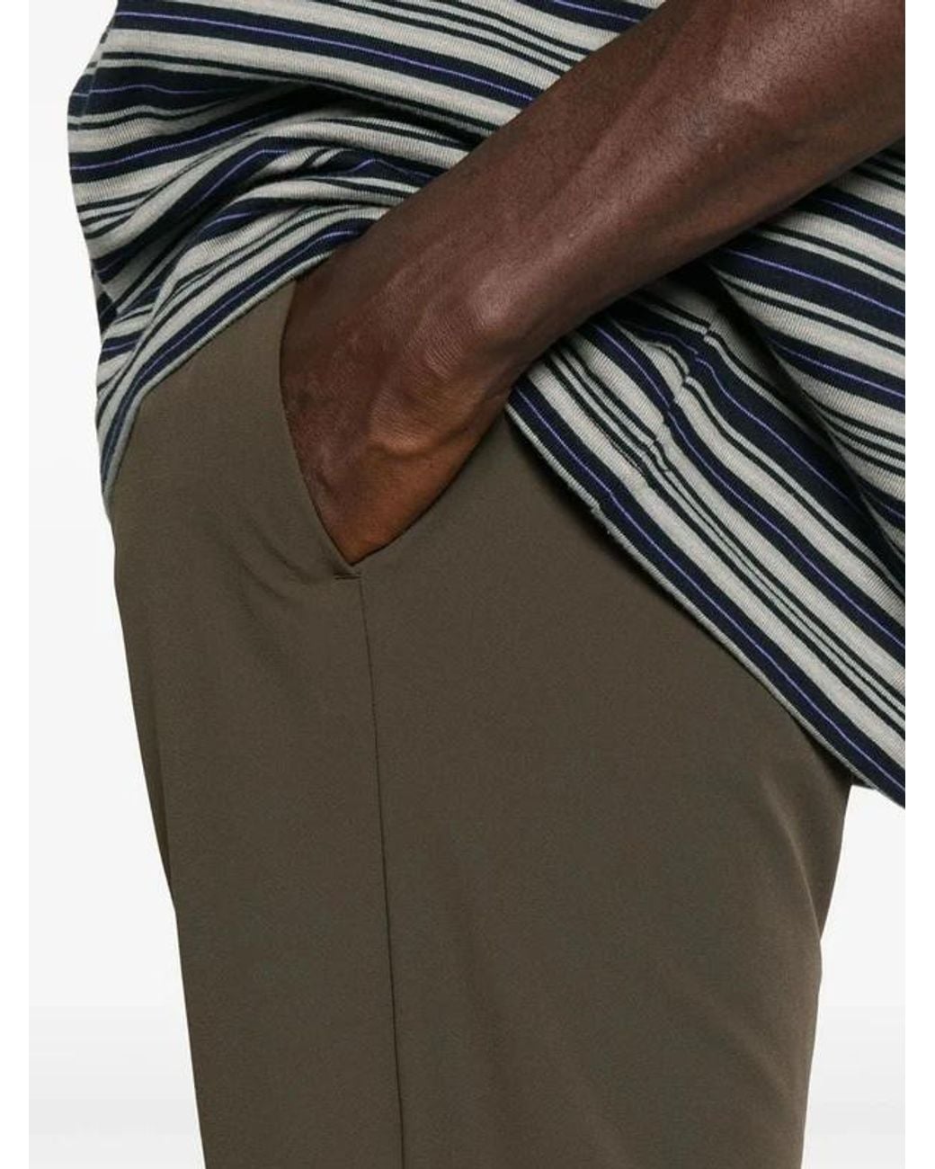 Herno Gray Pleated Drawstring Trousers for men