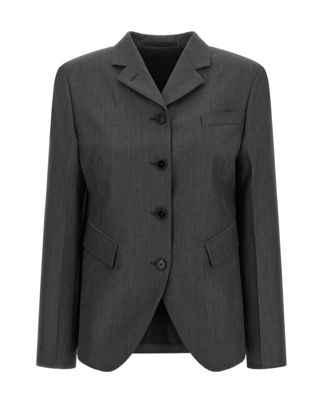 Jil Sander Black Asymmetric Single-Breasted Blazer