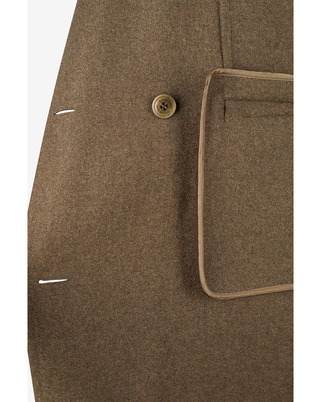 Ermanno Scervino Brown Long Double-Breasted Coat With A Lapel Collar