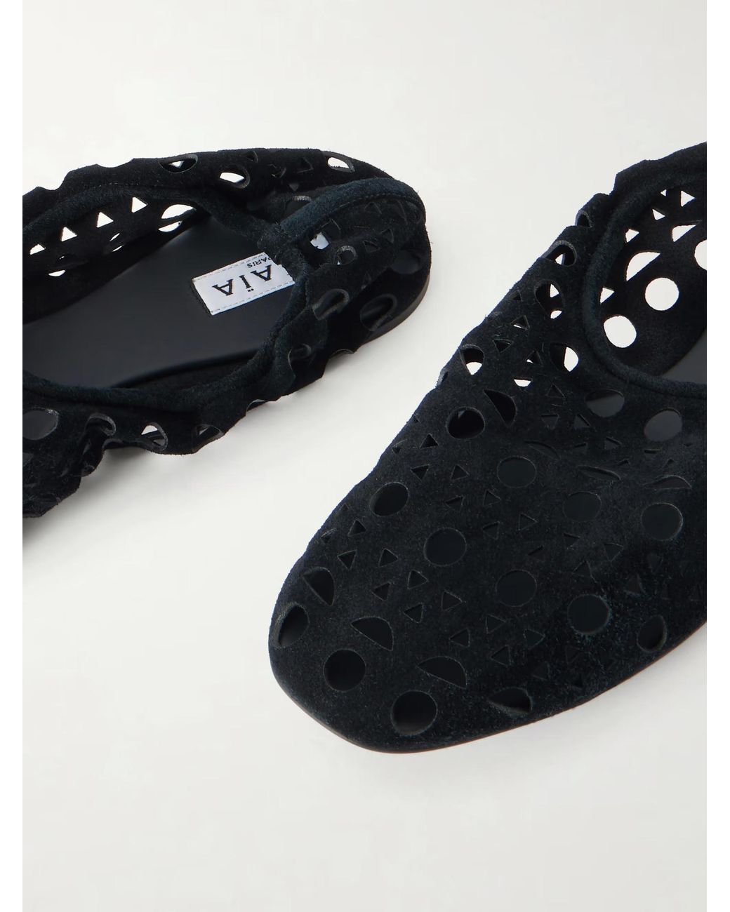 Alaïa Brown Alaïa Laser-Cut Almond Toe Flat Shoes