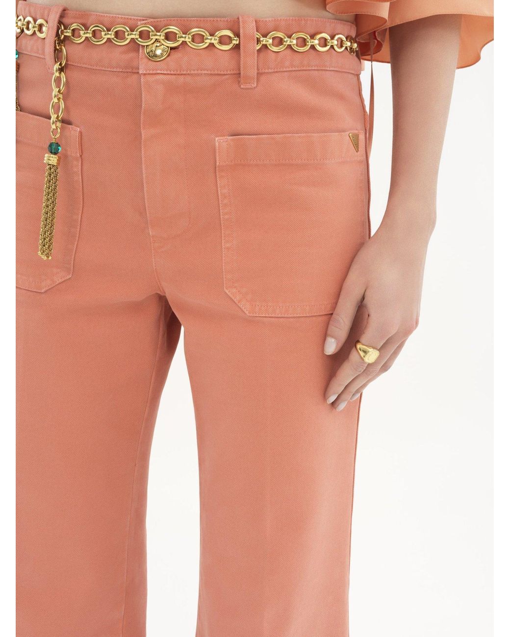 Chloé Pink Cropped Bootcut Trousers