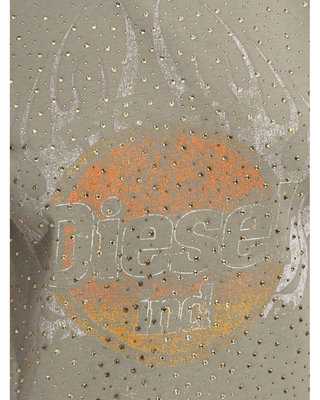 DIESEL Gray T-Maggy-Cry Crystal Graphic T-Shirt