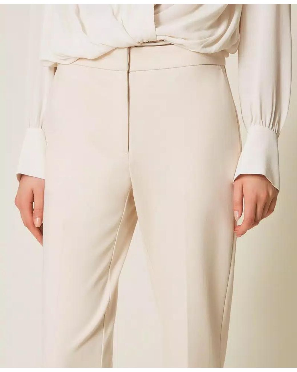 Twinset Natural Creased Trousers