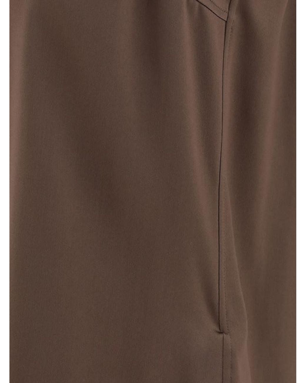 Brunello Cucinelli Brown Stretch Silk Satin Top