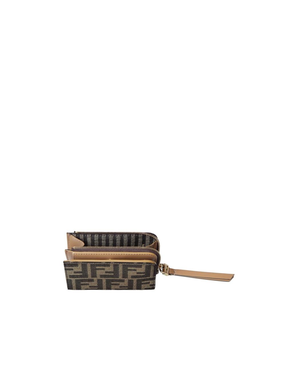 Fendi Gray Monogrammed Zipped Small Wallet