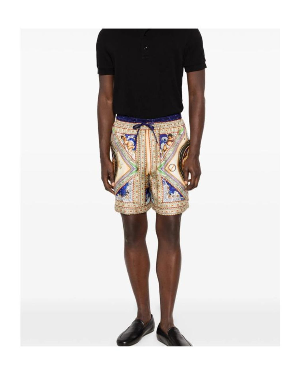 Casablanca Blue Take Me To Church Satin Shorts for men