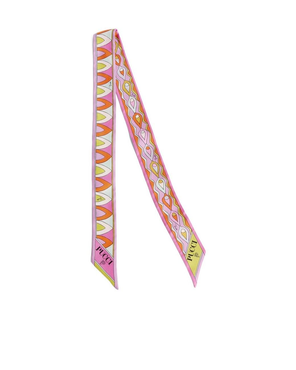 Emilio Pucci White Pucci Graphic Print Skinny Scarf
