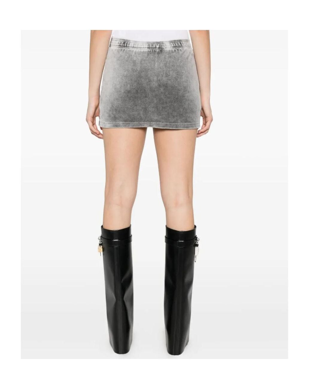 T By Alexander Wang Gray Alexander Wang Mid-Rise Denim Mini Skorts