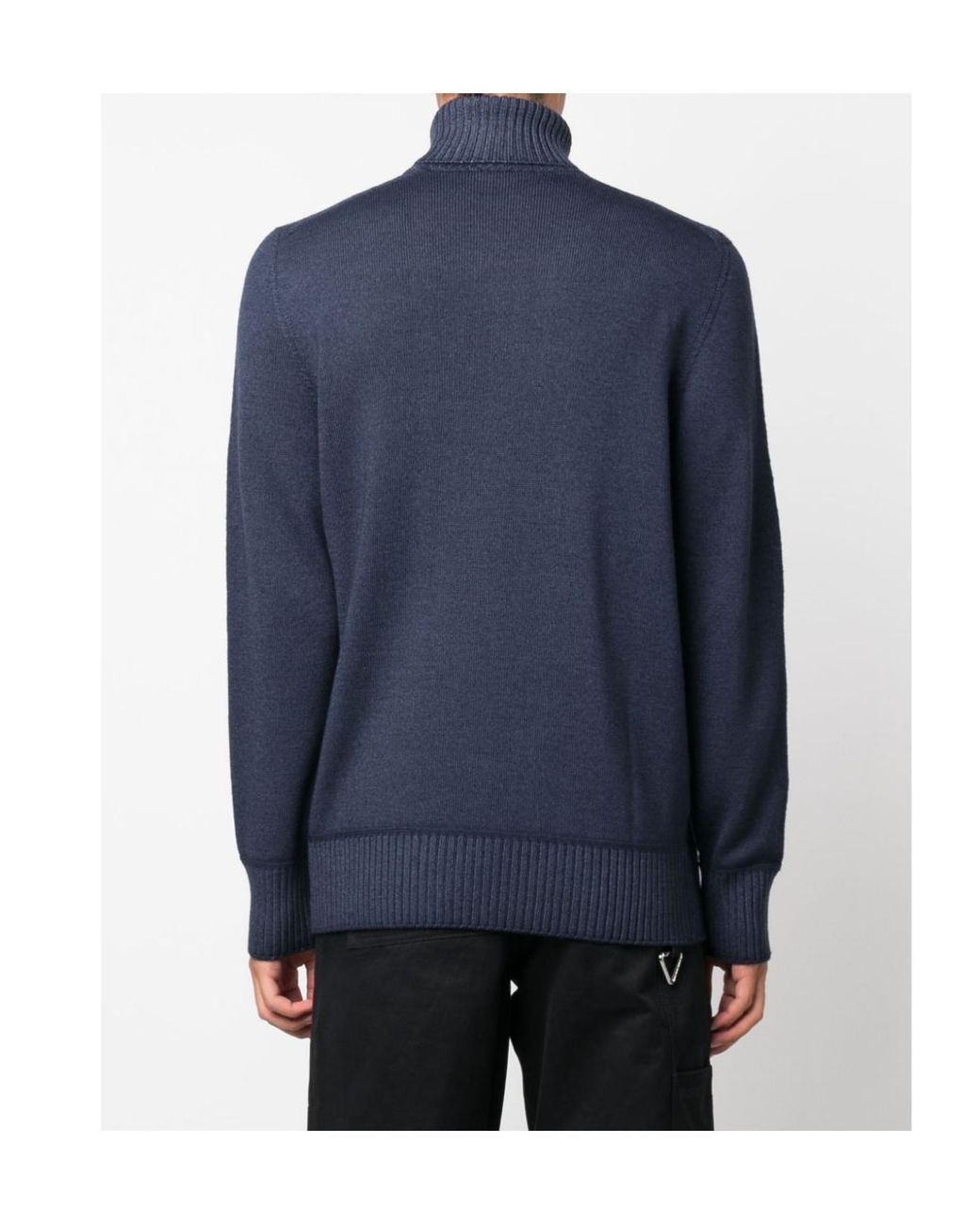 Drumohr Blue Roll-Neck Wool Jumper for men