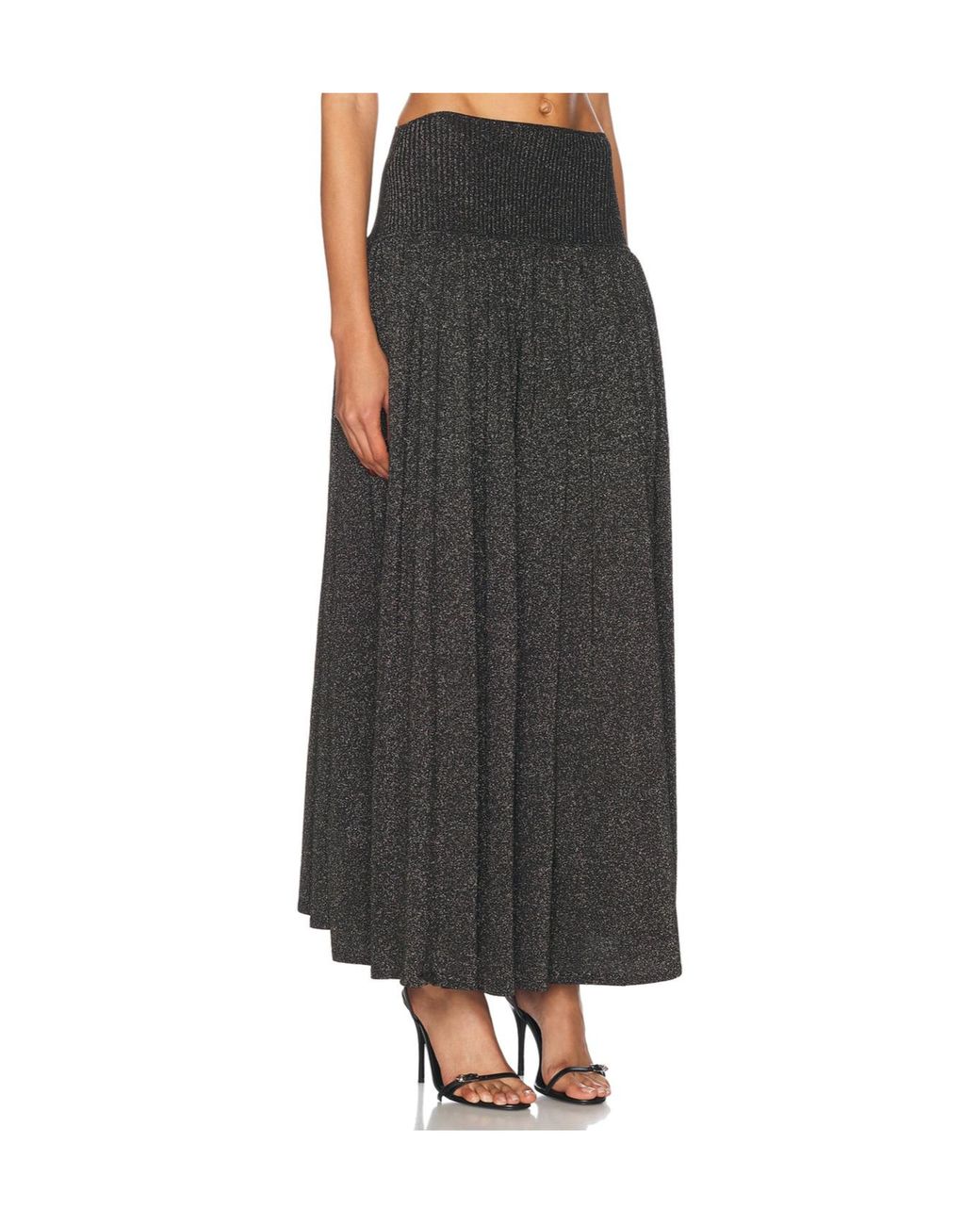 Zimmermann Black Crush Gathered Maxi Skirt