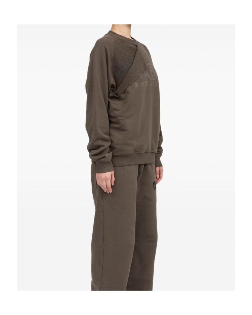 MM6 by Maison Margiela Gray Trompe L'Oeil Numeric-Print Crewneck Sweatshirt