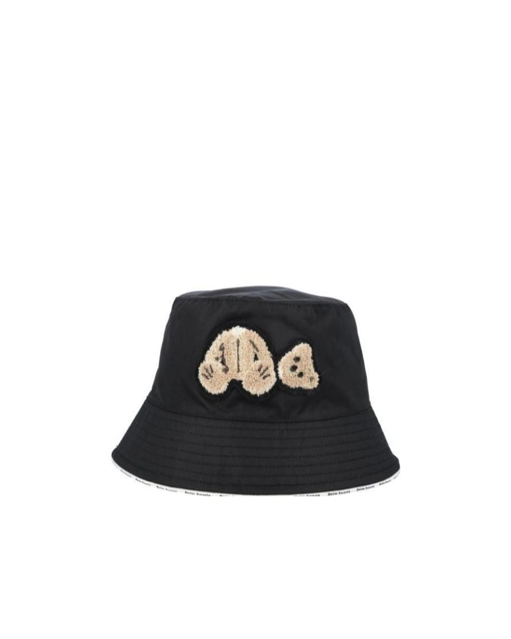Palm Angels Black Teddy Bear-Appliqué Bucket Hat