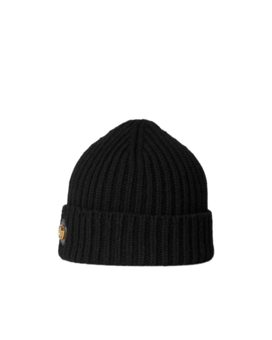 Gucci Black Double G Knitted Beanie