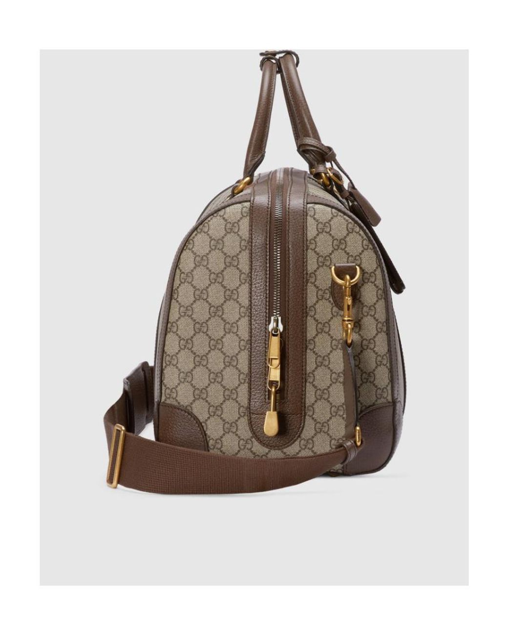 Gucci Brown Savoy Small Zipped Duffle Bag for men