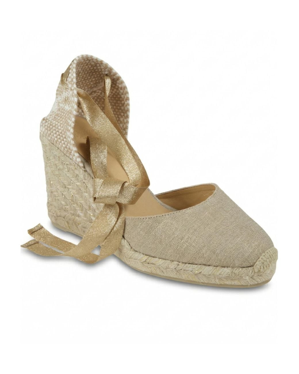 Castaner Natural Round-Toe Wedge Heels