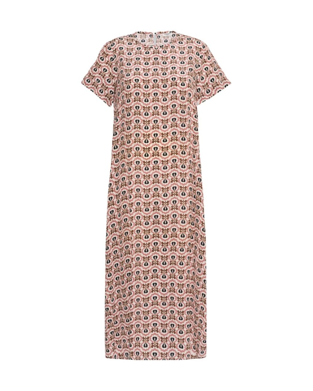 Weekend by Maxmara Pink Printed Silk T-Shirt Dress