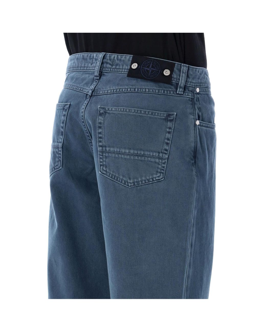 Stone Island Blue Straight Leg Jeans for men
