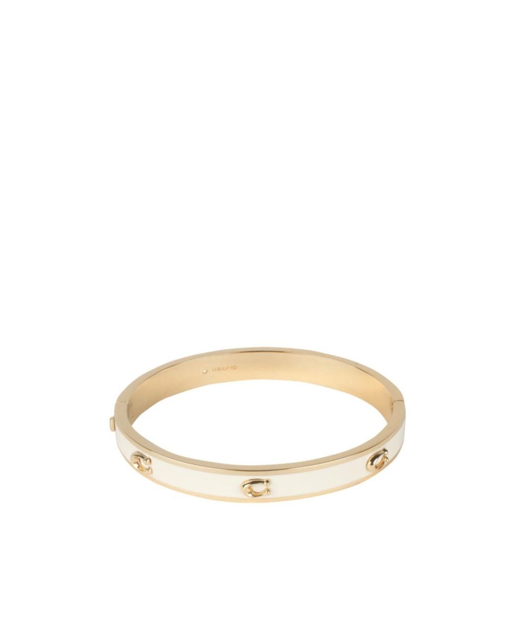 COACH White Hinged Bracelet
