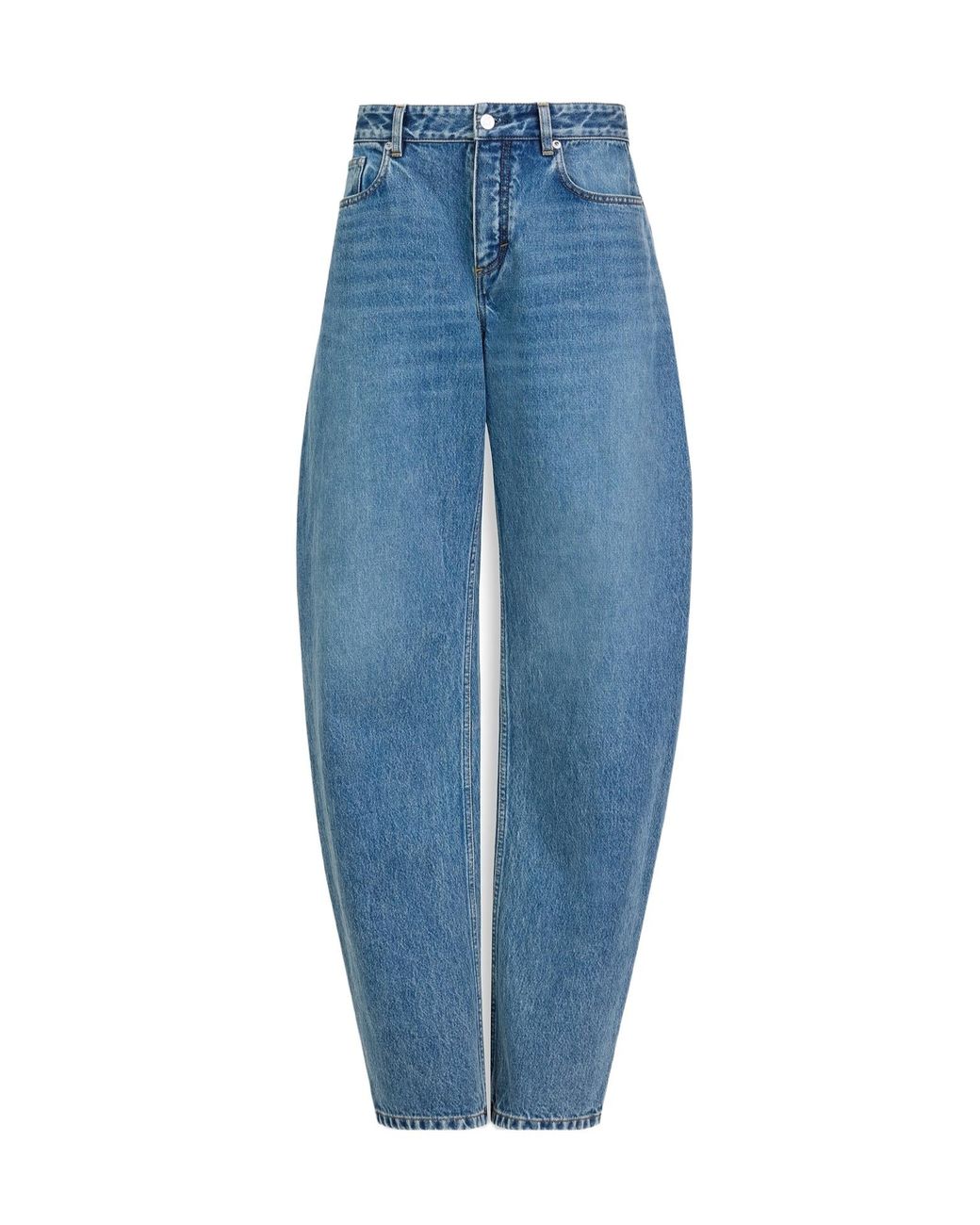 Alaïa Blue Alaïa Barrel-Leg Low-Rise Jeans